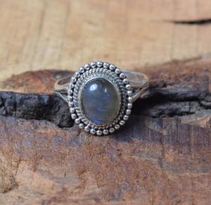 925เงินแท้ดีไซน์เนอร์หินอัญมณีลาบราดอไรต์ธรรมชาติแหวนไฟทำมือเครื่องประดับแหวนเงินสเตอร์ลิงเครื่องประดับ - Product Image 4