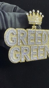 Colgante de Plata de Ley 925 con Letra Personalizada, Estilo Hip Hop, con Incrustaciones de Diamantes de Imitación, de Lujo, Chapado en Rodio, para Uso Unisex - Product Image 4