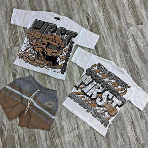 กางเกงขาสั้นผ้าไนลอนโพลีเอสเตอร์สำหรับผู้ชายเสื้อยืดพิมพ์ลายสำหรับใส่เล่นฟิตเนสยิมกางเกงขาสั้นแบบผูกเชือกฤดูร้อนแบบทางการ - Product Image 2