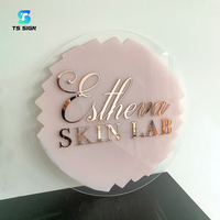 Panneau de réception personnalisé rectangulaire ou rond, signalétique 3D avec lettres en relief, enseigne de salon de beauté avec supports, enseigne commerciale en acrylique