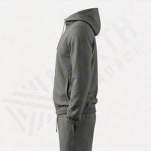 Premium Quality Custom Logo <b>Zip</b> <b>Up</b> <b>Jacket</b> Jogger Set Sweat Pant Tracksuits Men <b>Gym</b> Workout Fashion Wear Set Customized Color - Product Image 2
