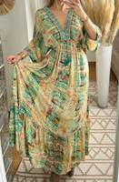 À la main Boho Tie Dye Maxi Dress Collection Unique coupe ample confortable longues cordes d'épaule réglables poches grande taille