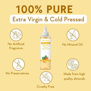 น้ำมันนวดตัวน้ำมันหอมหวานอัลมอนด์ออแกนิกสำหรับรักษาสิวบำรุงผิวและบำรุงผมฉลากส่วนตัว - Product Image 3