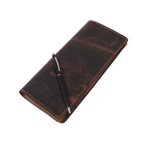 Porte-cartes haut de gamme concepteur usine en gros long pli Logo personnalisé RFID en cuir véritable portefeuille léger de qualité pour hommes - Product Image 1