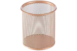 Élégant usine vente en gros métal Rose or couleur placage bureau maison métal maille bureau fil métallique porte-stylo - Product Image 3