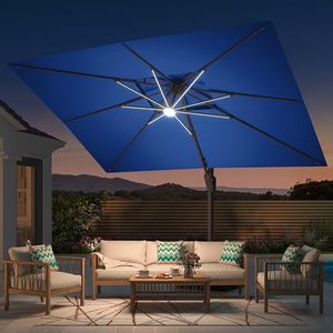 USA STOCK 10' X 13' Patio <strong>Umbrella</strong> with LED Lights Outdoor Cantilever <strong>Large</strong> Rectangle Offset Market <strong>Umbrellas</strong> - Product Image 6