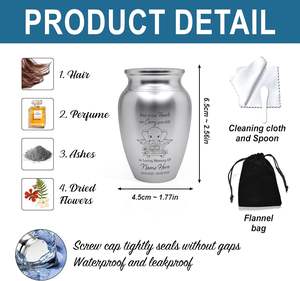 Mini urnas personalizadas, recuerdo conmemorativo decorativo de acero inoxidable con urnas conmemorativas de elefante bebé para bebé, urna personalizada - Product Image 2