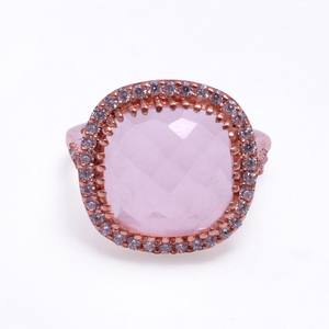 Wholesale Cute Vintage Female Engagement <b>Rings</b> Stylish Rose Gold Plated Brass Inlay Setting New <b>Wedding</b> Collection Rose <b>Rings</b> - Product Image 3