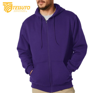 เสื้อมีฮู้ดสไตล์ฮิปฮอปผ้าฝ้าย100% หนักสำหรับผู้ชายเสื้อฮู้ดแบบวินเทจปักลายด้วยซิป - Product Image 4