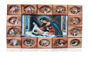 Décorations de Noël élégantes en bois d'olivier de Bethléem Plaques élégantes faites à la main - Product Image 2