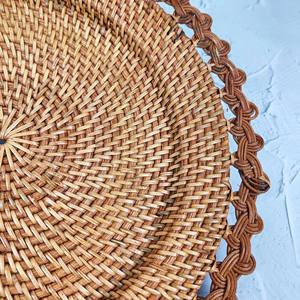 Napperons ronds en rotin naturel avec motif unique napperons en rotin osier vaisselle en osier faite à la main du Vietnam - Product Image 5