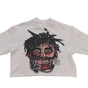 Camiseta de secado rápido de 100% algodón para hombre, estilo Hip Hop personalizado, estampado gráfico pesado, patrón sólido, ajuste de gran tamaño con Stock disponible - Product Image 2