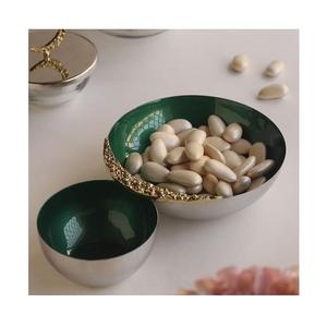 Cuenco de aluminio de calidad superior para servir alimentos con bandeja Forma y tamaño personalizados hechos a mano Tazón de fruta seca a granel - Product Image 2