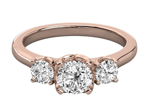 Bague classique à trois pierres, bijoux fins, diamant de laboratoire, bague de fiançailles, bague de mariage pour femme, bague creuse en platine, taille brillante - Product Image 4