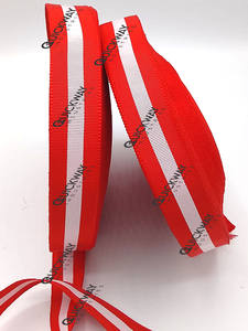 Cinta de Grosgrain y Moiré Ceremonial a Rayas Rojas y Blancas, Cinta de Tela de Poliéster para Premios y Decoraciones - Product Image 5