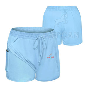 Short de course sans couture taille haute pour femmes Doublure en maille confortable de haute qualité Design respirant bleu à vendre - Product Image 4