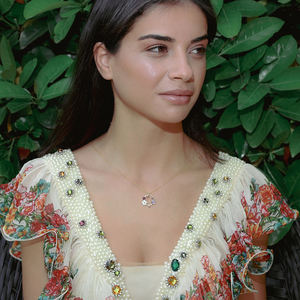 Collection d'été Fleur Creuse Ronde Charm Collier Turc Fait à la Main Bijoux en Argent Sterling 925 - Product Image 4