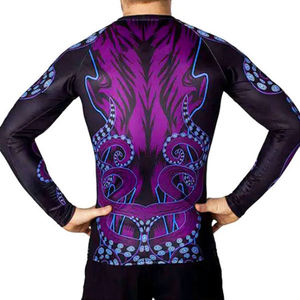 <b>Long</b> <b>Sleeve</b> <b>Men</b> Rash Guard Quick-dry Compression BJJ Rush Guard for Workout Sports <b>Gym</b> Fighting Wear Rash Guard - Product Image 4
