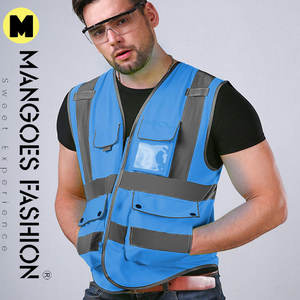 Haute visibilité travailleur de la Construction gilet de sécurité Logo personnalisable en gros poche gilet de sécurité coloré réfléchissant haute visibilité - Product Image 2