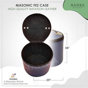 Étui de luxe pour fez maçonnique en similicuir, boîte de rangement et de présentation, étuis pour casquettes maçonniques bleus - Product Image 5