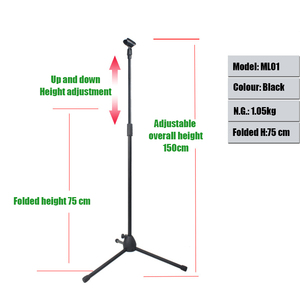 Xtuga ml loạt ghi âm chuyên nghiệp phòng thu tầng chân đế sống vật liệu kim loại <span class=keywords><strong>microphone</strong></span> đứng - Product Image 2