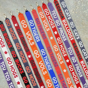 Stadium <b>Game</b> Day Astros Team Beaded Bag Strap Ready to Ship Customizable Nickel Embossing Printing - Product Image 1