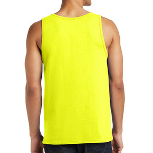 Sérigraphie de débardeur en jersey de coton personnalisé jaune pour hommes - Product Image 2