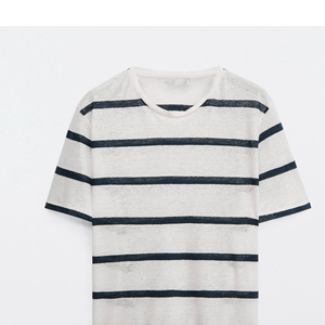 Camiseta de algodón 100% de manga corta ajustada de estilo personalizado para hombre, nueva ropa informal de calle con patrón sólido de punto de alta calidad - Product Image 4
