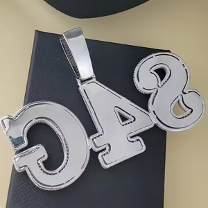 Colgantes y dijes de joyería fina Iced Out VVS Moissanite Hip Hop Colgantes de nombre grande personalizados con cadena cubana 925 joyería de plata - Product Image 4