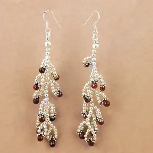 ต่างหูเงิน 925 ประดับด้วยพลอยโกเมน เครื่องประดับแฟชั่นสตรี - Product Image 2