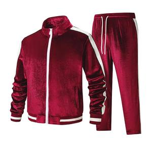 Trending 2025 terciopelo de alta calidad diseño vintage OEM ropa deportiva en blanco chándal de terciopelo para hombres - Product Image 4