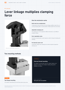 Cylindre de serrage à levier pneumatique PMLC, pince de fixation multi-éléments pour l'automatisation de l'usinage CNC et le maintien d'objets - Product Image 3