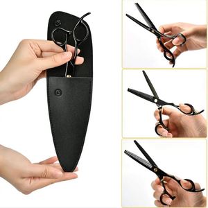 Ciseaux amincissants pour cheveux en acier inoxydable noir avec outil de coupe de cheveux pour repose-doigt fixe personnalisé dans un emballage personnalisé - Product Image 6