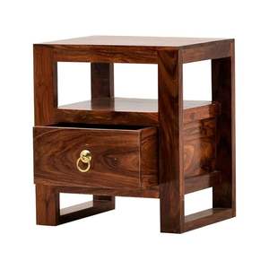 wooden drawer <b>table</b> with <b>metal</b> handles compact wooden drawer <b>table</b> for <b>small</b> spaces luxury home decorative furniture at low cost - Product Image 1