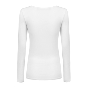 Haut de blouse médicale en coton tricoté à manches longues pour femme, blanc, sous-vêtement médical, uniforme d'hôpital - Product Image 3