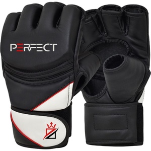 Gants MMA pour enfants et adultes unisexe Gants demi-doigts de boxe avec rembourrage épais et longue protection des poignets - Product Image 1
