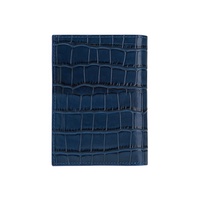 Cossni – Étui de passeport en cuir véritable imprimé crocodile avec protection des bords métalliques, porte-billets et passeport fin haut de gamme
