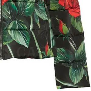 Veste bouffante imprimée pour femmes à la mode élégante toile à manches longues et fermeture éclair chaude tenue à la mode décontractée - Product Image 5