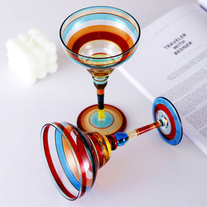 Bicchieri da Cocktail Margarita Dipinti a Mano JUXINDA, Calici in Cristallo Dipinti a Mano, Bicchieri con Stelo <span class=keywords><strong>Alicia</strong></span>, Bicchieri in Cristallo. - Product Image 3