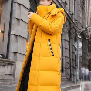 High Quality Leather Puffer <b>Jacket</b> Men Full Sleeve Winter Workwear Hood Collar Fur Decoration <b>Plus</b> <b>Size</b> Zipper Closure Button - Product Image 3