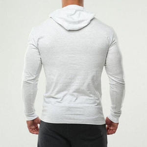 Sudadera con capucha de color gris personalizada con servicio OEM para hombre, Jersey de algodón liso sin cremallera, Sudadera con capucha para hombres adultos - Product Image 5