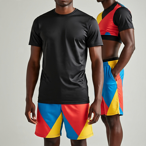 Sports d'été T-shirts Shorts Ensembles Jogger Shorts pour hommes Costume Respirant Sun Fad Slim Fit Shorts Set Hommes - Product Image 2