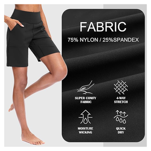 Pantalones cortos de gimnasio de entrenamiento básicos de algodón transpirable para mujer, conjunto de salón informal, pantalones cortos cómodos con bolsillos para mujer - Product Image 5