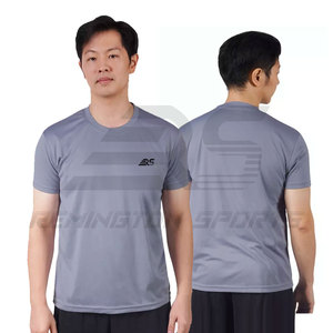 Logotipo personalizado Fitness Running T Shirt Hombres O-cuello Camiseta Poliéster Culturismo Deporte Camisetas Tops Gimnasio Hombres Camiseta - Product Image 4