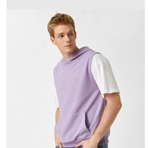 Wholesale <b>Men's</b> <b>Sleeveless</b> Workout Gym Hoodie 100% Cotton Quick Dry Custom Logo OEM Fitness - Product Image 2
