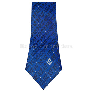 CORBATA MASONIC REGALIA con LOGOTIPO DE CUADRADO Y COMPÁS DORADO-CORBATA DE FREEMASON Color y logotipo personalizables Unisex Adulto - Product Image 5