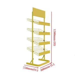 ADONG 4-Tier Snack Display Stand | Single-Sided <b>Metal</b> Shelves for Supermarket Product Storage | OEM/ODM - Product Image 3