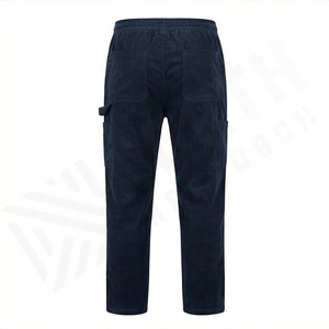 Pantalon cargo en velours côtelé pour homme avec taille élastique et plusieurs poches, coupe décontractée, pantalon décontracté pour tous les jours et les activités de plein air - Product Image 2