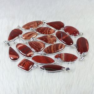 Colgante de piedras preciosas de jaspe de piel de serpiente roja de alta calidad, bisel de joyería, colgante plateado, collar de bucle, joyería al por mayor - Product Image 3