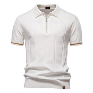 Polo directo de fábrica al por mayor, nuevo diseño, camisetas con logotipo personalizado, poliéster, color sólido, uniforme, Spandex, Golf, con cremallera, Polo para hombre - Product Image 3